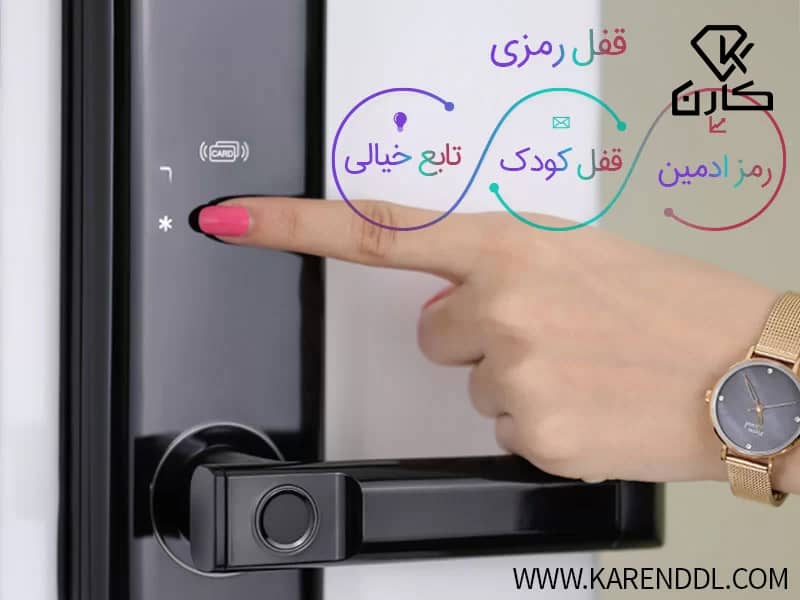 قفل دیجیتال رمزی با قابلیت تعریف 4 تا 8 عدد پسورد.